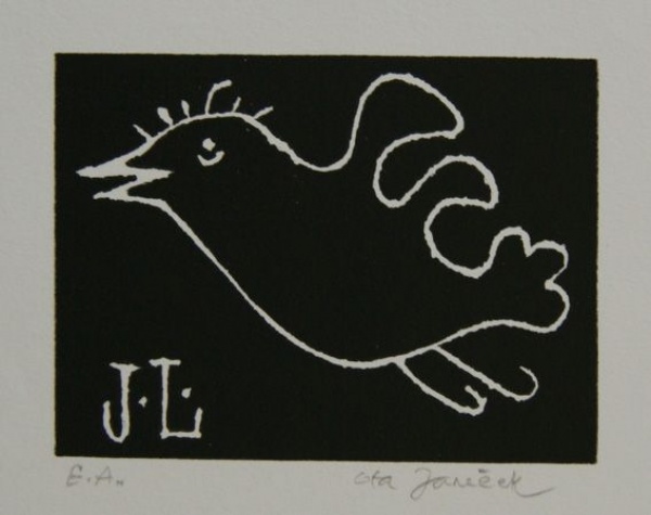 Letící ptáček - černý